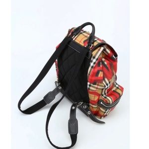Burberry medium rucksack graffiti print red